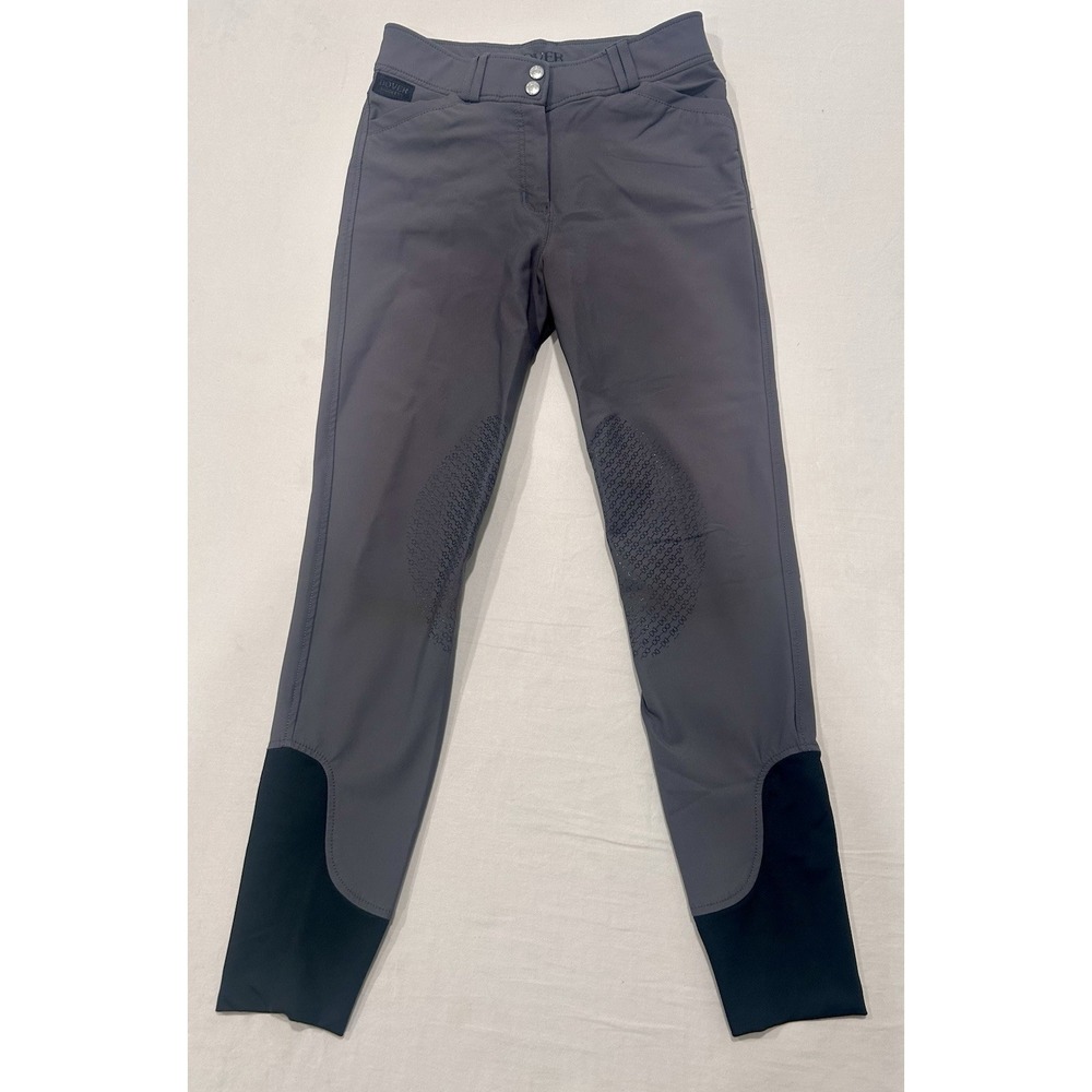 Dover Saddlery Gray Summer Breeches Full Seat Tapered Equestrian Riding Pants 28